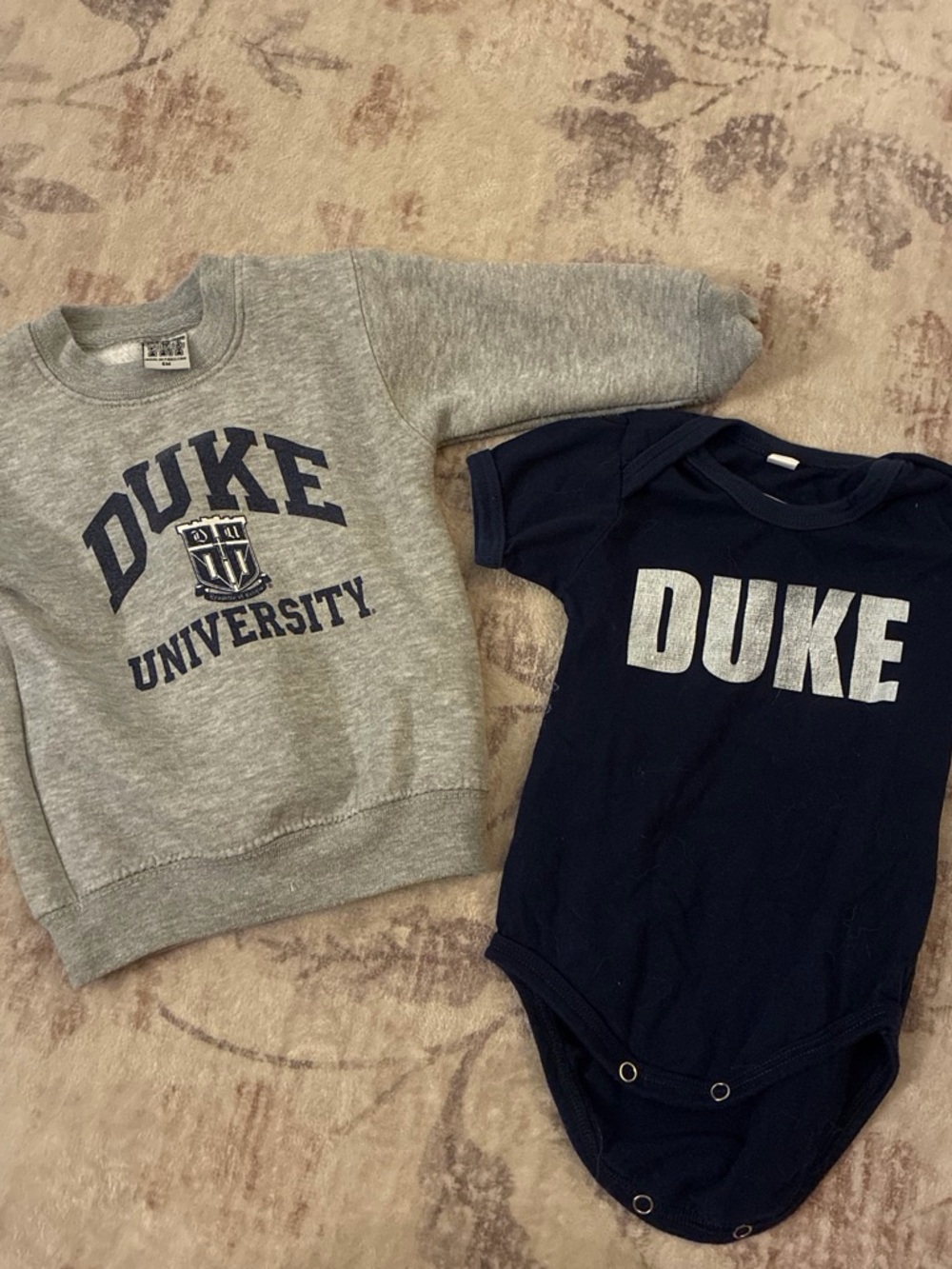 Duke University Infant Sweatshirt & Onesie Set - Gray & Navy